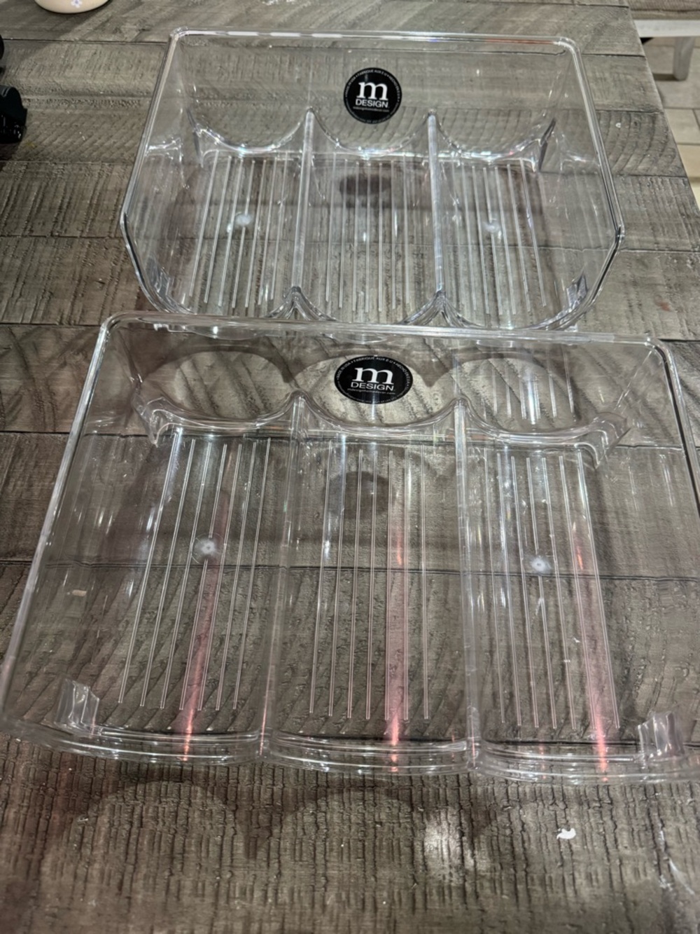 mDesign Wine Rack/Water bottle Kitchen Storage Stacking Organizer set (2)